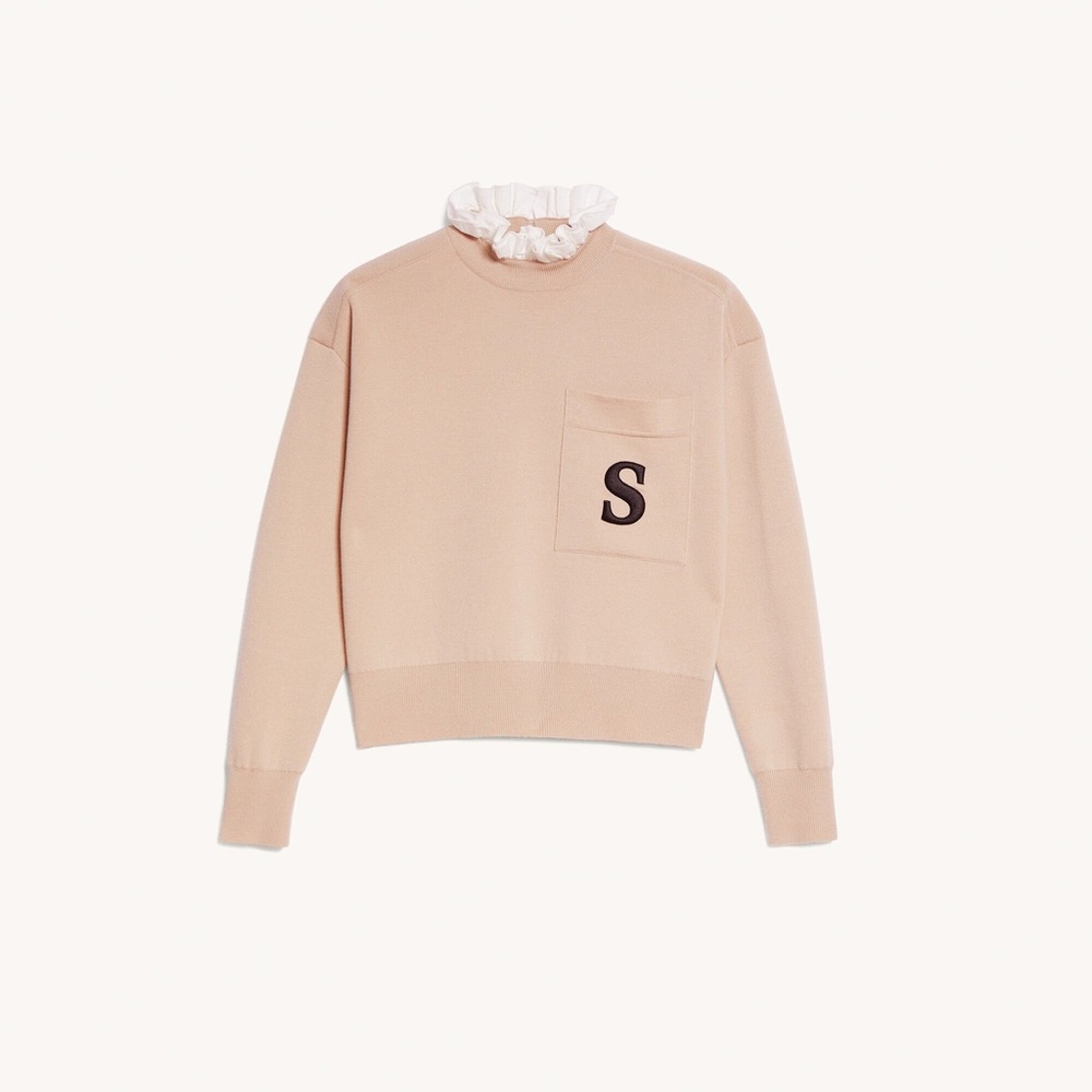 Sandro Ruffle Collar Sweatshirt